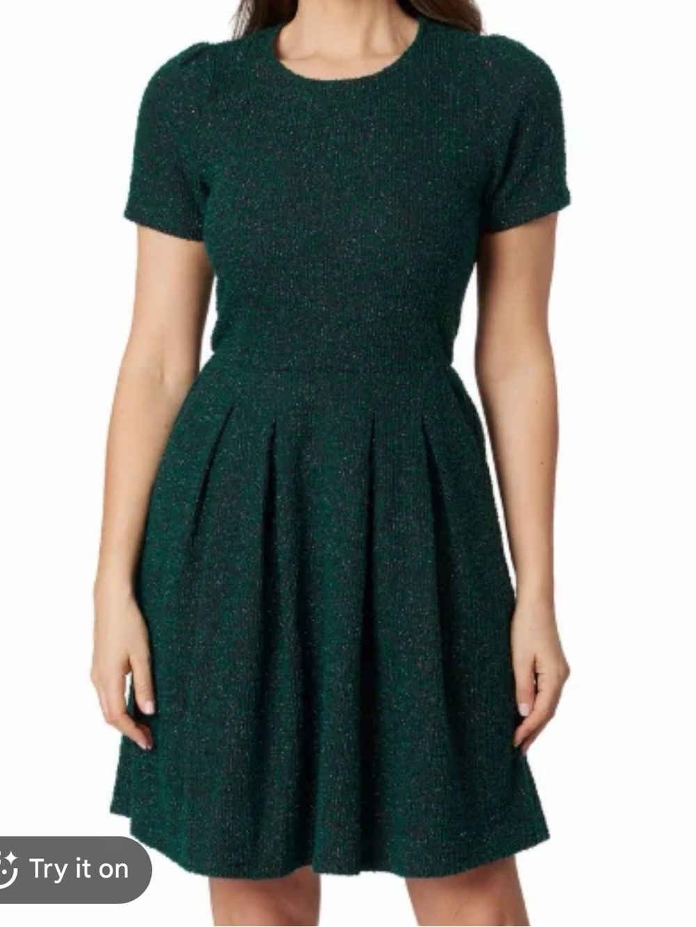 Draper James Short-Sleeve Fit & Flare Dress in Deep Emerald